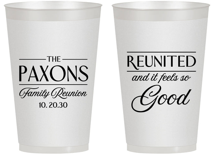 Personalized Family Reunion 14 oz Frosted Cups - Reunited Feels So Good | 160052