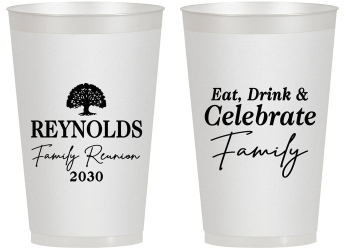 Personalized Family Reunion 14 oz Frosted Cups - Eat Drink Celebrate | 160053