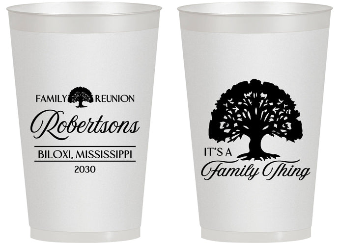 Personalized Family Reunion 14 oz Frosted Cups - Tree Family Thing | 160054