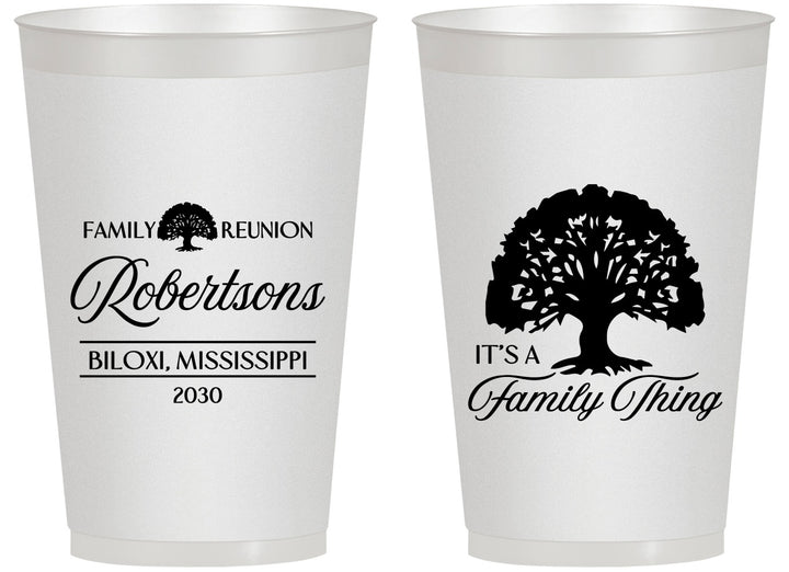 Personalized Family Reunion 14 oz Frosted Cups - Tree Family Thing | 160054