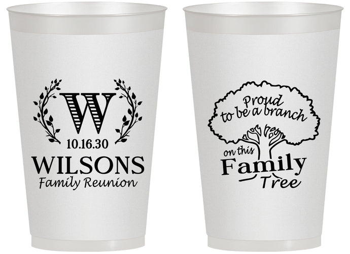 Personalized Family Reunion 14 oz Frosted Cups - Monogram Tree | 160056