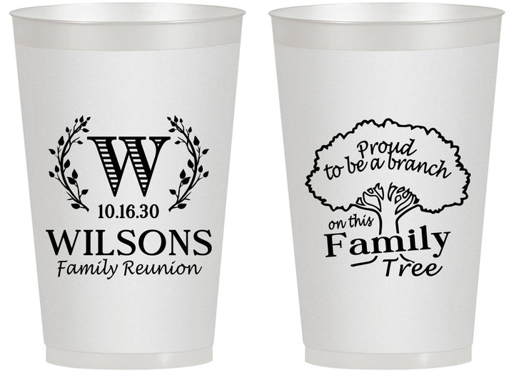 Personalized Family Reunion 14 oz Frosted Cups - Monogram Tree | 160056