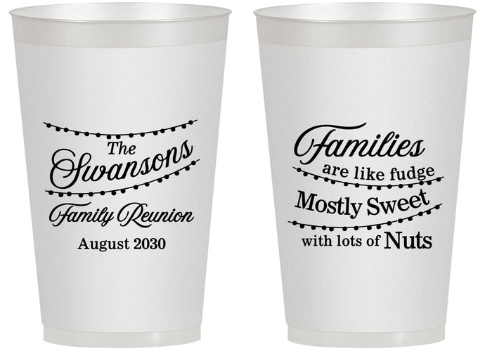 Personalized Family Reunion 14 oz Frosted Cups - String Lights | 160059