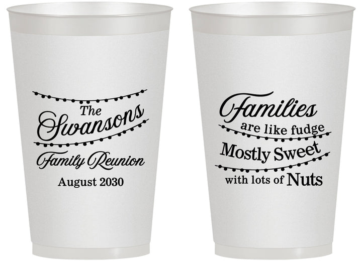 Personalized Family Reunion 14 oz Frosted Cups - String Lights | 160059