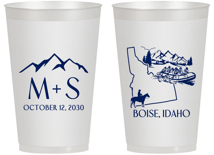 Personalized Wedding 14 oz Frosted Cups - Idaho | 161