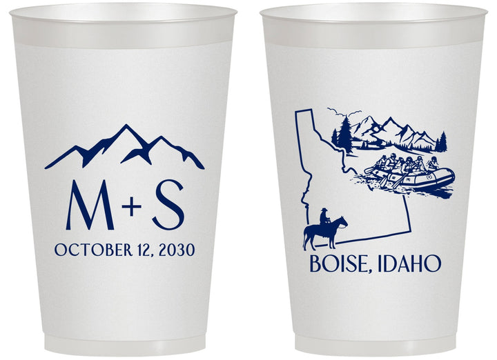 Personalized Wedding 14 oz Frosted Cups - Idaho | 161