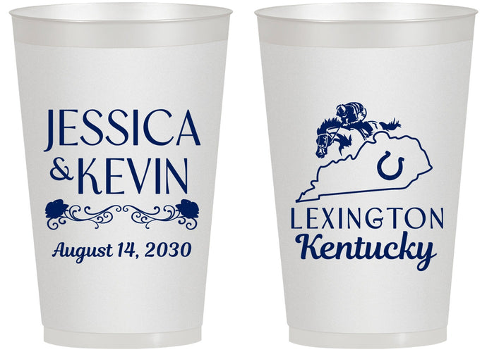 Personalized Wedding 14 oz Frosted Cups - Kentucky | 166