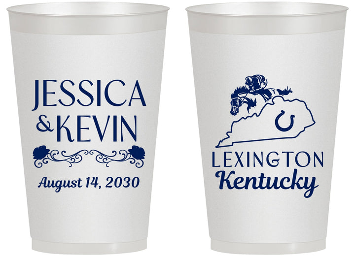 Personalized Wedding 14 oz Frosted Cups - Kentucky | 166