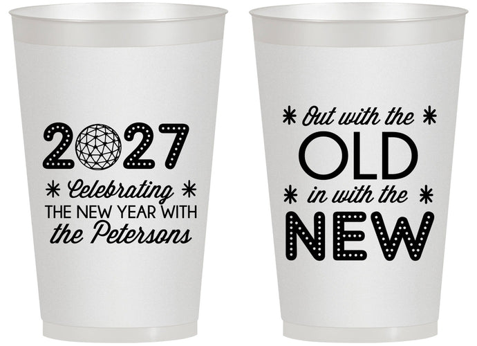Personalized New Years 14 oz Frosted Cups - 2027 Out With The Old | 170000