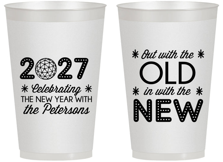 Personalized New Years 14 oz Frosted Cups - 2027 Out With The Old | 170000