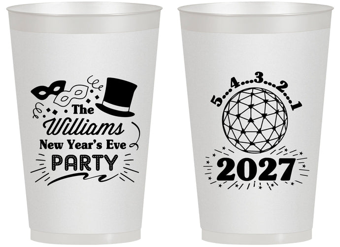 Personalized New Years 14 oz Frosted Cups - 2027 Ball | 170005