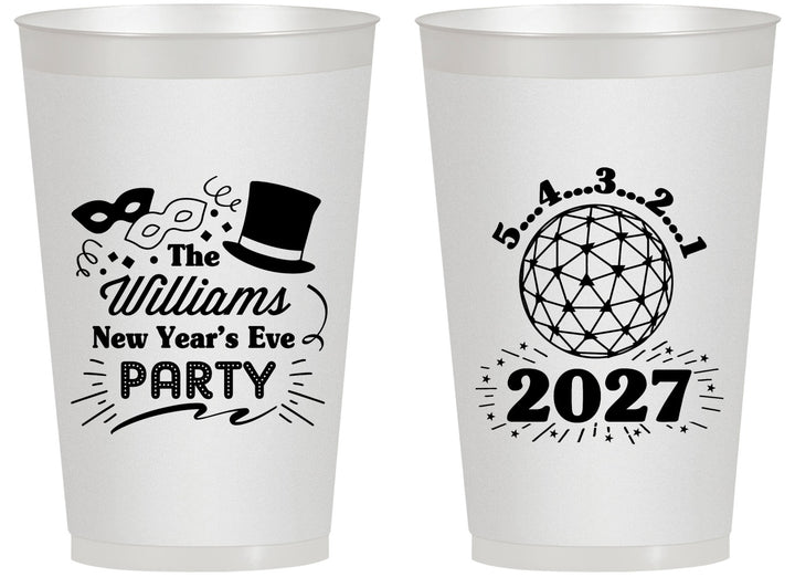 Personalized New Years 14 oz Frosted Cups - 2027 Ball | 170005