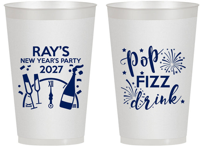 Personalized New Years 14 oz Frosted Cups - 2027 Pop Fizz Drink | 170007
