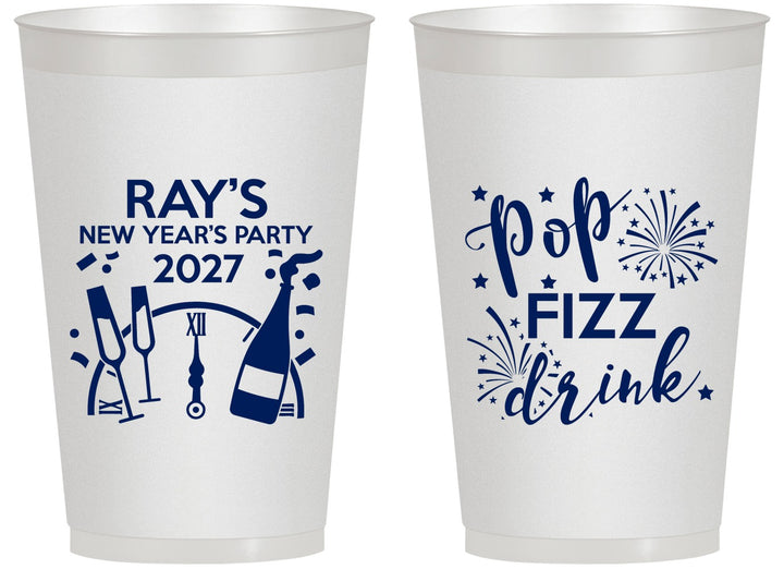 Personalized New Years 14 oz Frosted Cups - 2027 Pop Fizz Drink | 170007