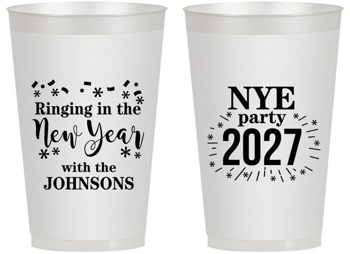 Personalized New Years 14 oz Frosted Cups - 2027 Ringing In | 170013