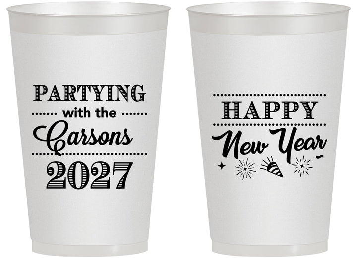 Personalized New Years 14 oz Frosted Cups - 2027 Nye | 170016