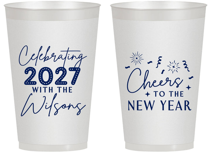 Personalized New Years 14 oz Frosted Cups - 2027 Cheers | 170019