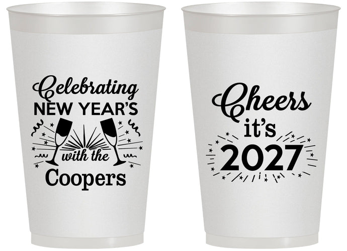 Personalized New Years 14 oz Frosted Cups - 2027 Cheers | 170024