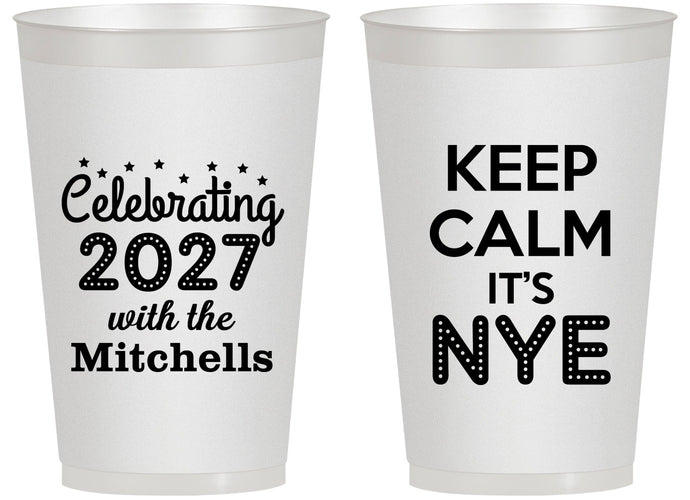 Personalized New Years 14 oz Frosted Cups - 2027 Nye | 170025