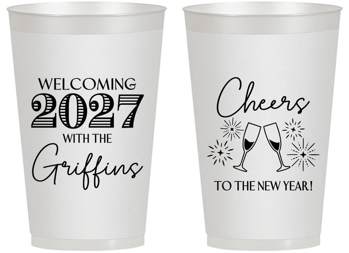 Personalized New Years 14 oz Frosted Cups - 2027 Cheers | 170029