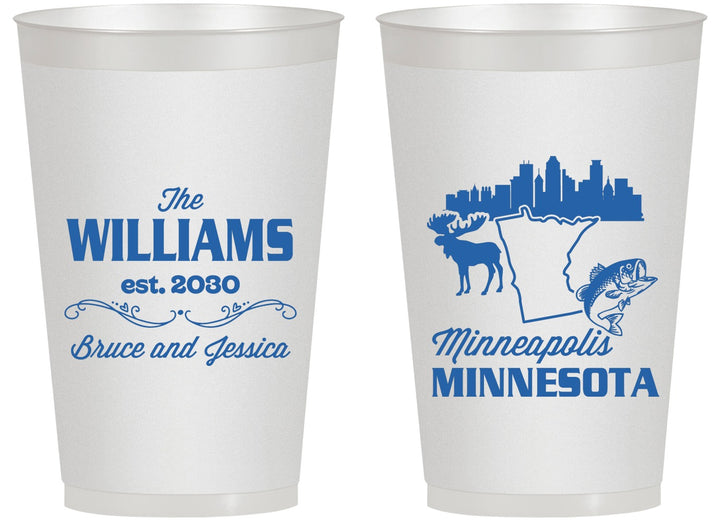 Personalized Wedding 14 oz Frosted Cups - Minnesota | 172