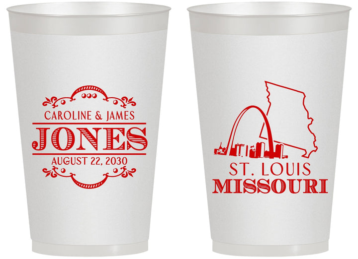 Personalized Wedding 14 oz Frosted Cups - Missouri | 174