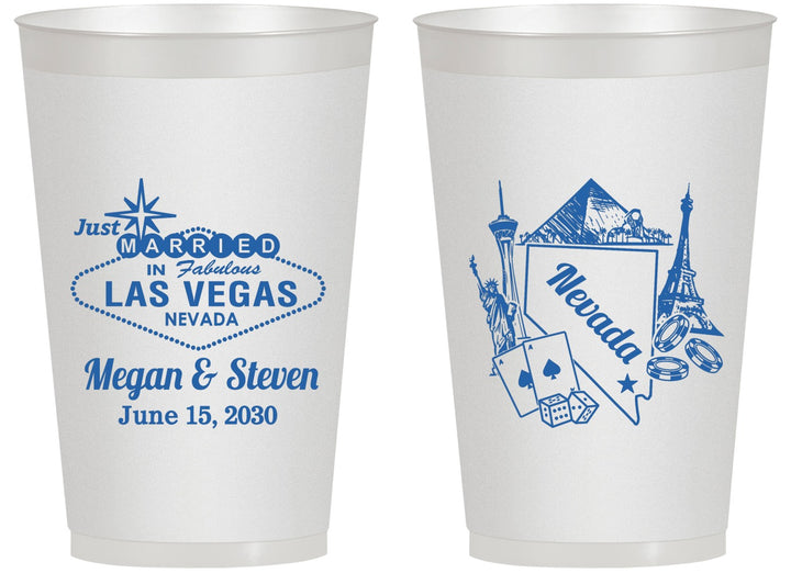 Personalized Wedding 14 oz Frosted Cups - Nevada | 177
