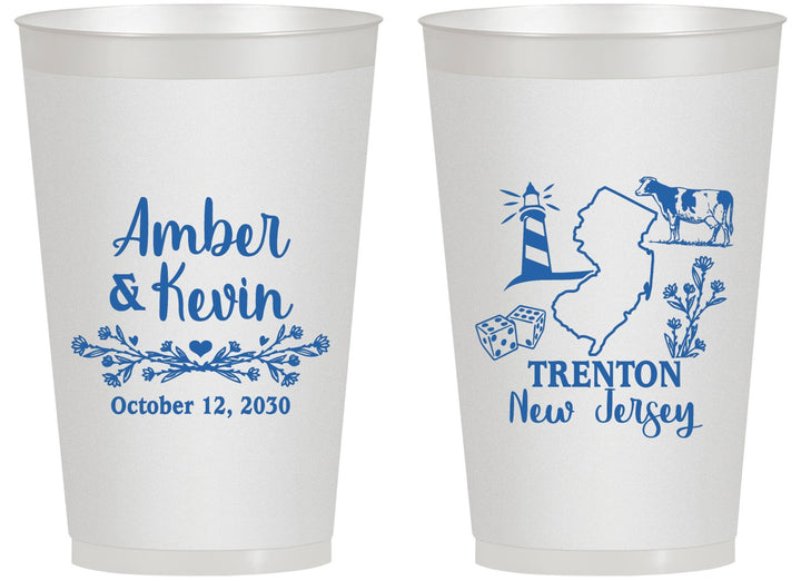 Personalized Wedding 14 oz Frosted Cups - New Jersey | 179