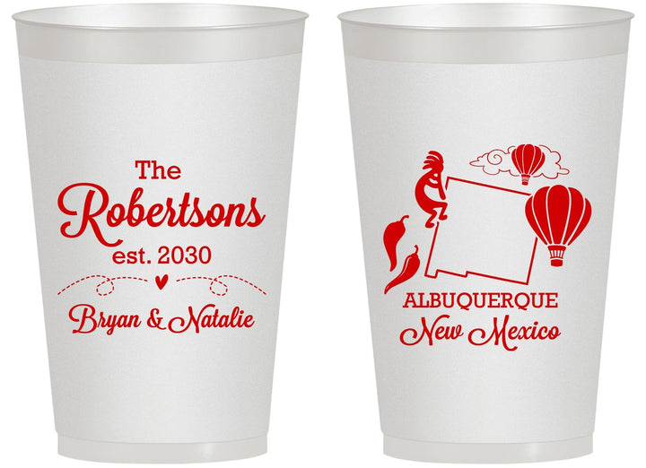 Personalized Wedding 14 oz Frosted Cups - New Mexico | 180
