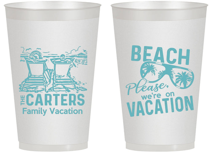 Personalized Family Vacation 14 oz Frosted Cups - Relax We Are On Vacation | 180006