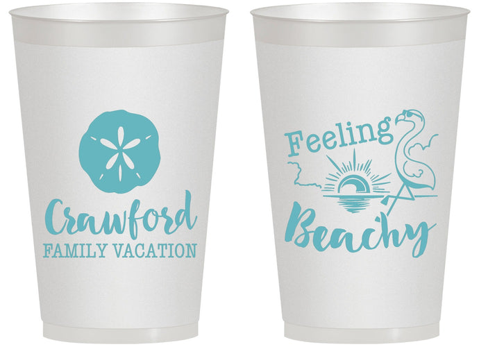 Personalized Family Vacation 14 oz Frosted Cups - Feeling Beachy | 180009
