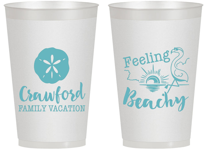 Personalized Family Vacation 14 oz Frosted Cups - Feeling Beachy | 180009