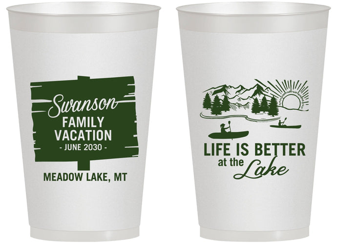 Personalized Family Vacation 14 oz Frosted Cups - Life Is Better At The Lake | 180010