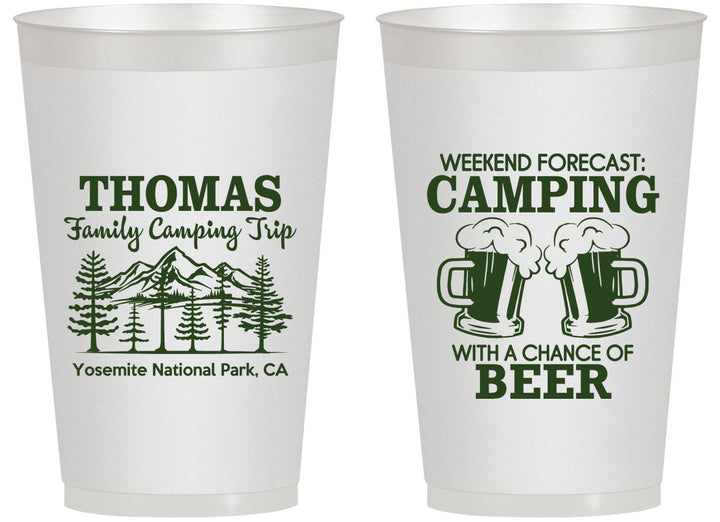 Personalized Family Vacation 14 oz Frosted Cups - Camping Park | 180013