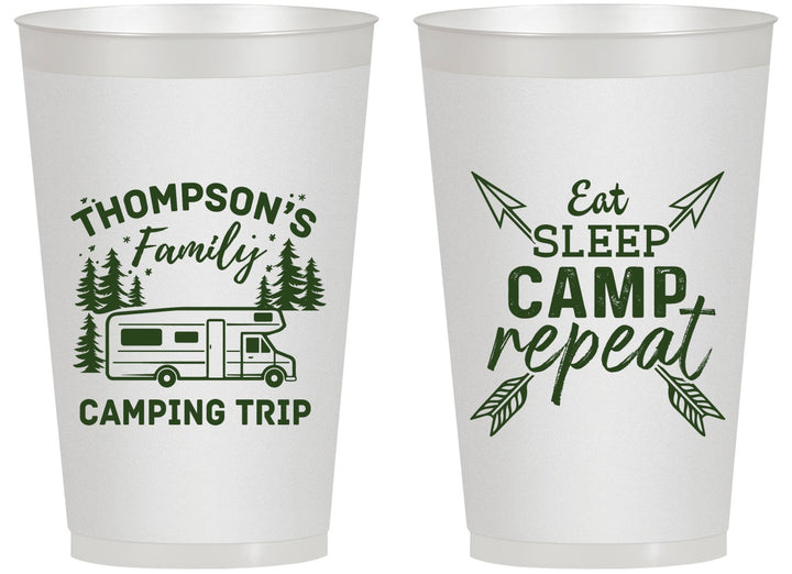 Personalized Family Vacation 14 oz Frosted Cups - Camping Trip | 180016