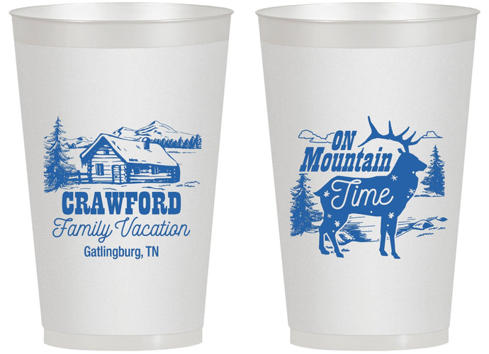 Personalized Family Vacation 14 oz Frosted Cups - Mountain | 180027
