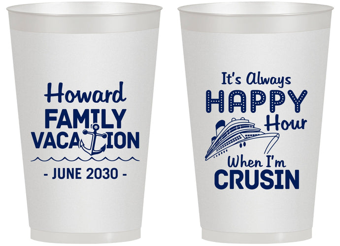 Personalized Family Vacation 14 oz Frosted Cups - Crusin Cruise | 180033