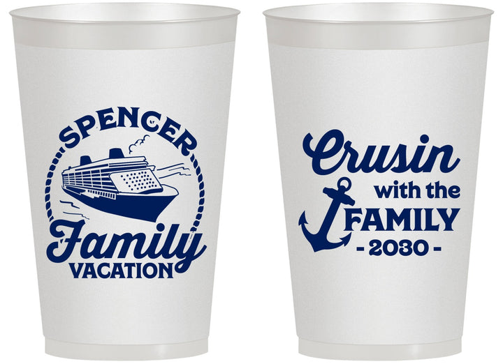 Personalized Family Vacation 14 oz Frosted Cups - Cruisin Ship | 180037