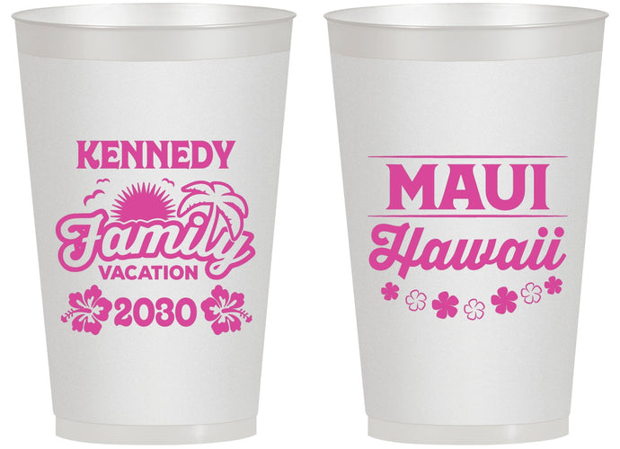 Personalized Family Vacation 14 oz Frosted Cups - Hawaii | 180040