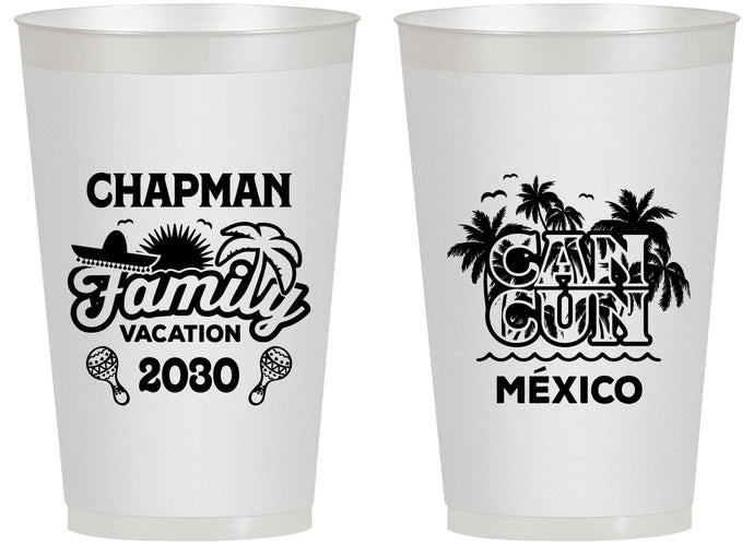 Personalized Family Vacation 14 oz Frosted Cups - Cancun | 180042