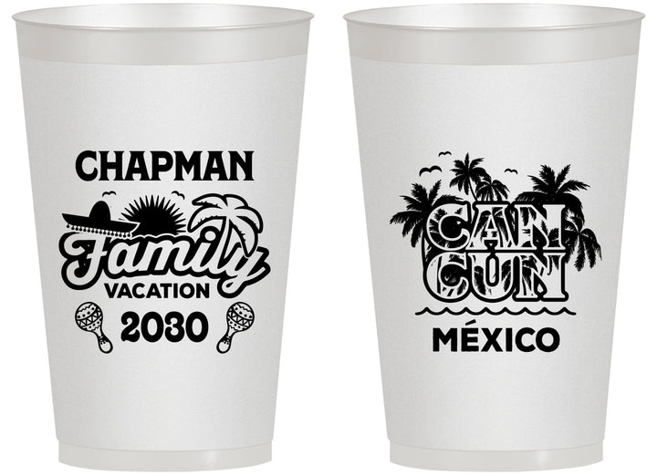 Personalized Family Vacation 14 oz Frosted Cups - Cancun | 180042