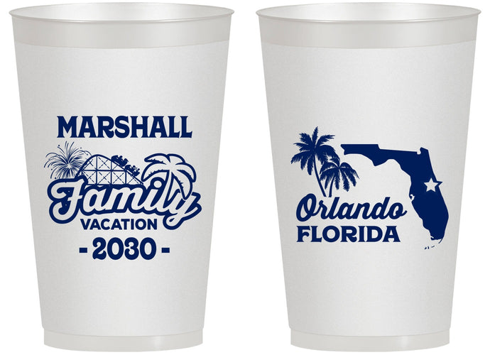Personalized Family Vacation 14 oz Frosted Cups - Orlando | 180043