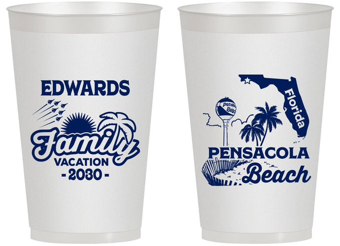 Personalized Family Vacation 14 oz Frosted Cups - Florida | 180044