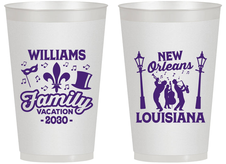 Personalized Family Vacation 14 oz Frosted Cups - New Orleans | 180047
