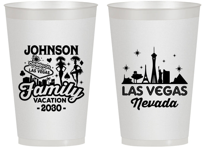 Personalized Family Vacation 14 oz Frosted Cups - Las Vegas | 180048
