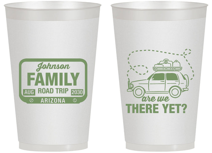 Personalized Family Vacation 14 oz Frosted Cups - Road Trip Car | 180050