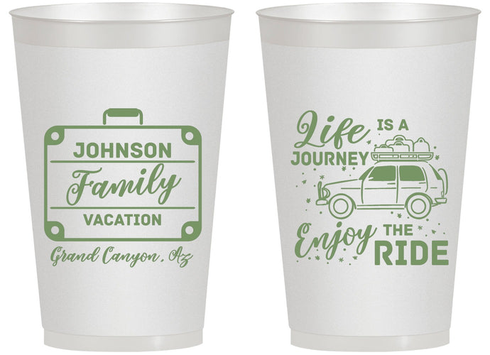 Personalized Family Vacation 14 oz Frosted Cups - Road Trip Car | 180051