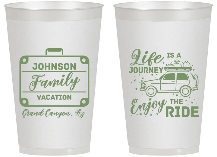 Personalized Family Vacation 14 oz Frosted Cups - Road Trip Car | 180051