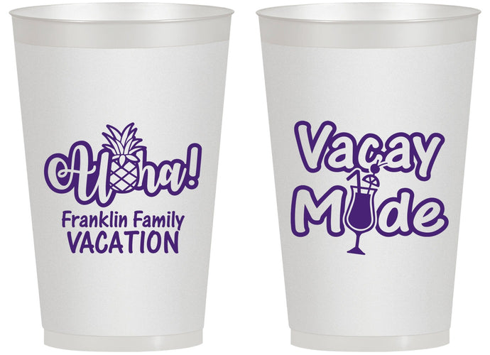 Personalized Family Vacation 14 oz Frosted Cups - Hawaii | 180053