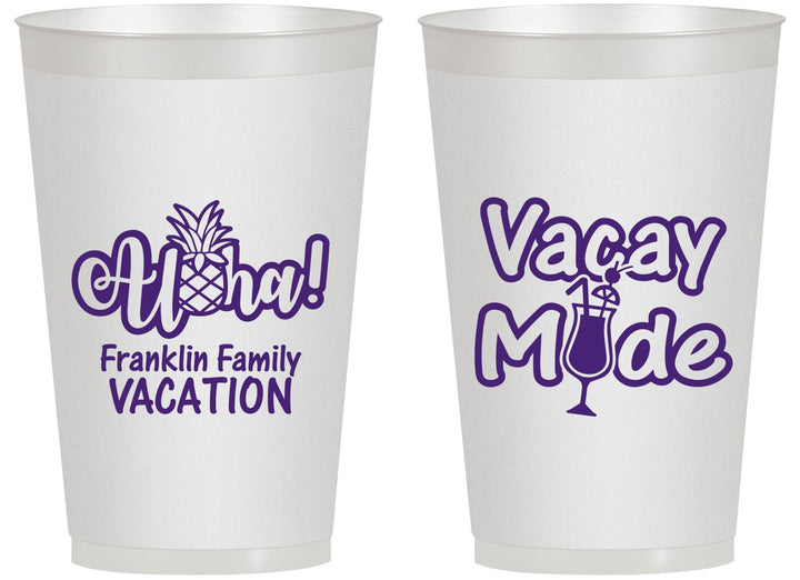 Personalized Family Vacation 14 oz Frosted Cups - Hawaii | 180053